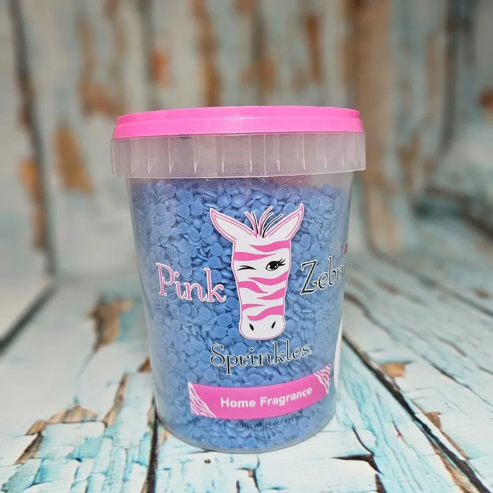 Pink Zebra Aqua Blue Sprinkles 16 oz Home Fragrance Wax Melts Masculine Scent